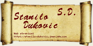 Stanilo Duković vizit kartica